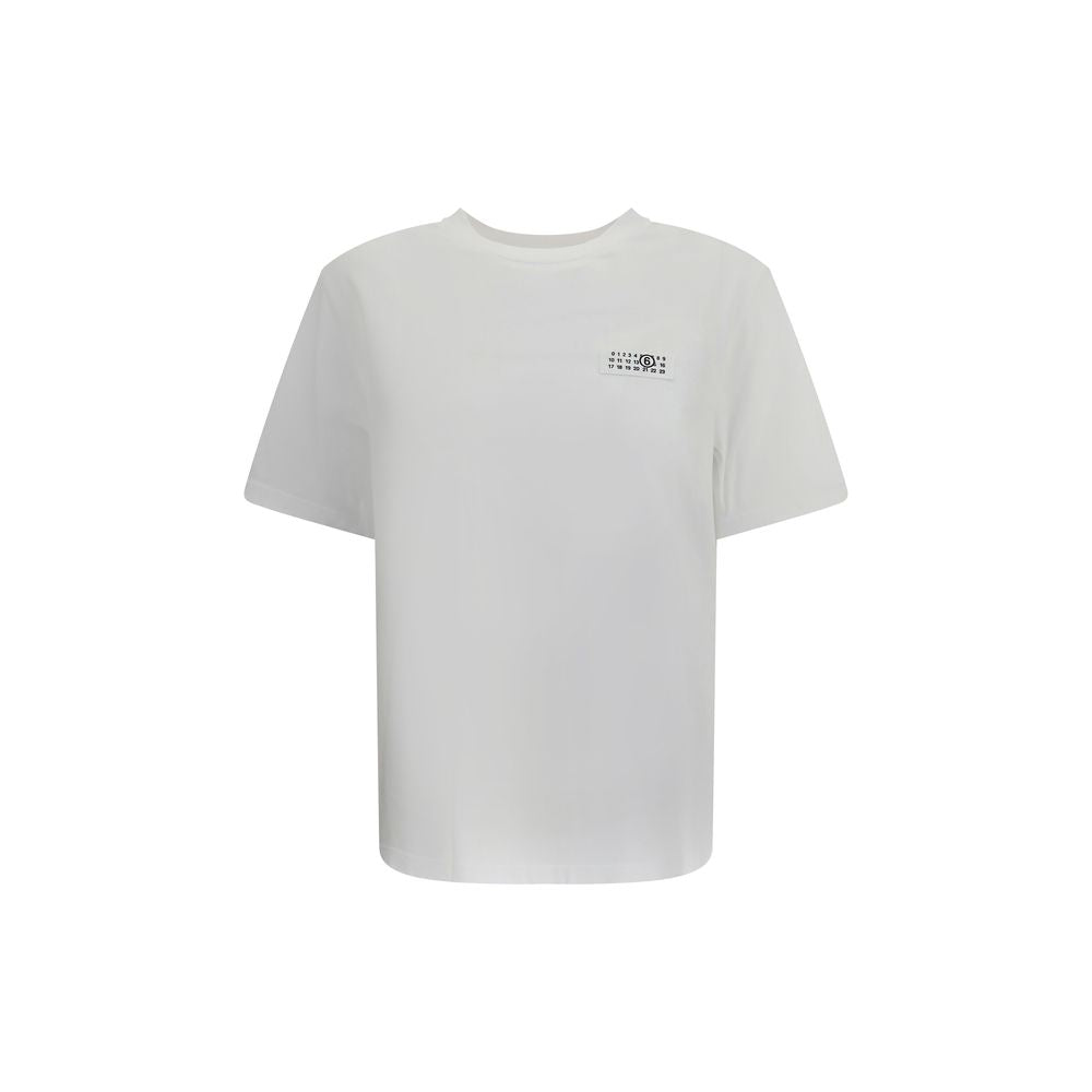 T-shirt MM6 logo blanc