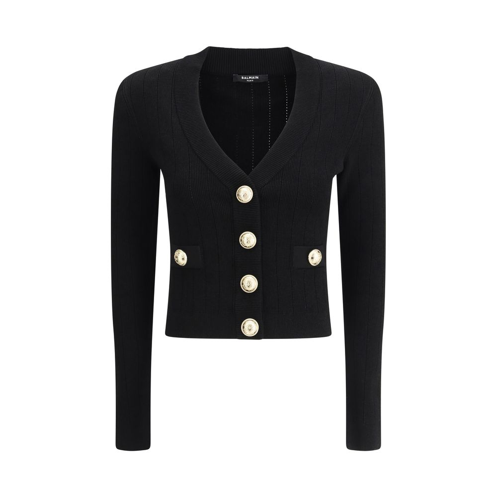 Cardigan Balmain cropped noir