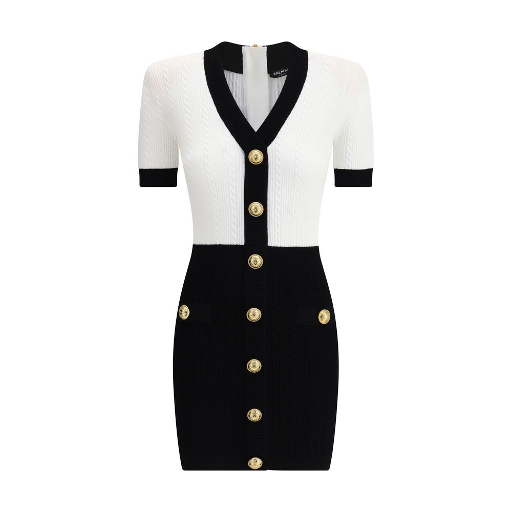 Robe midi Balmain tressée multicolore