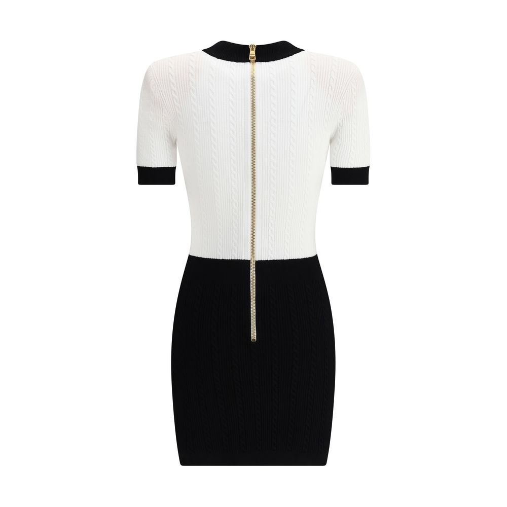 Robe midi Balmain tressée multicolore