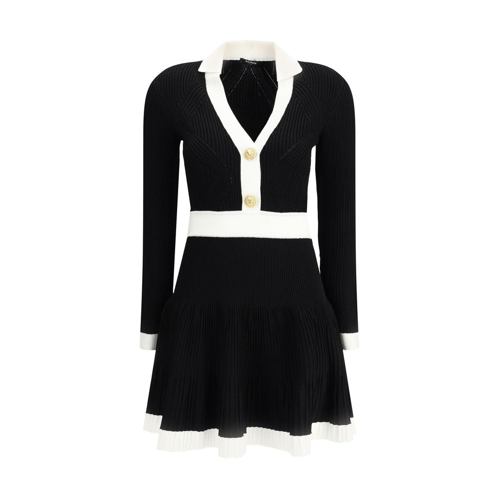 Robe Balmain en maille noire