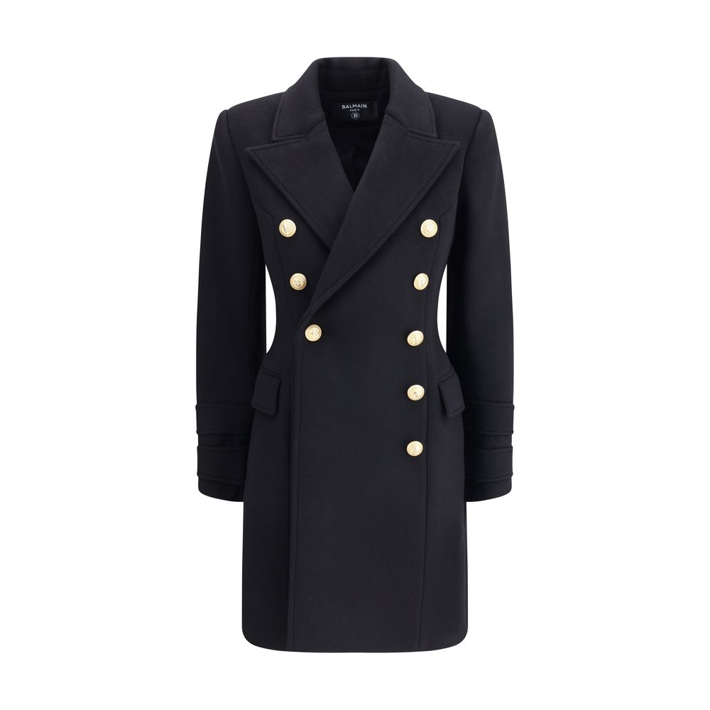 Manteau Balmain croisé noir