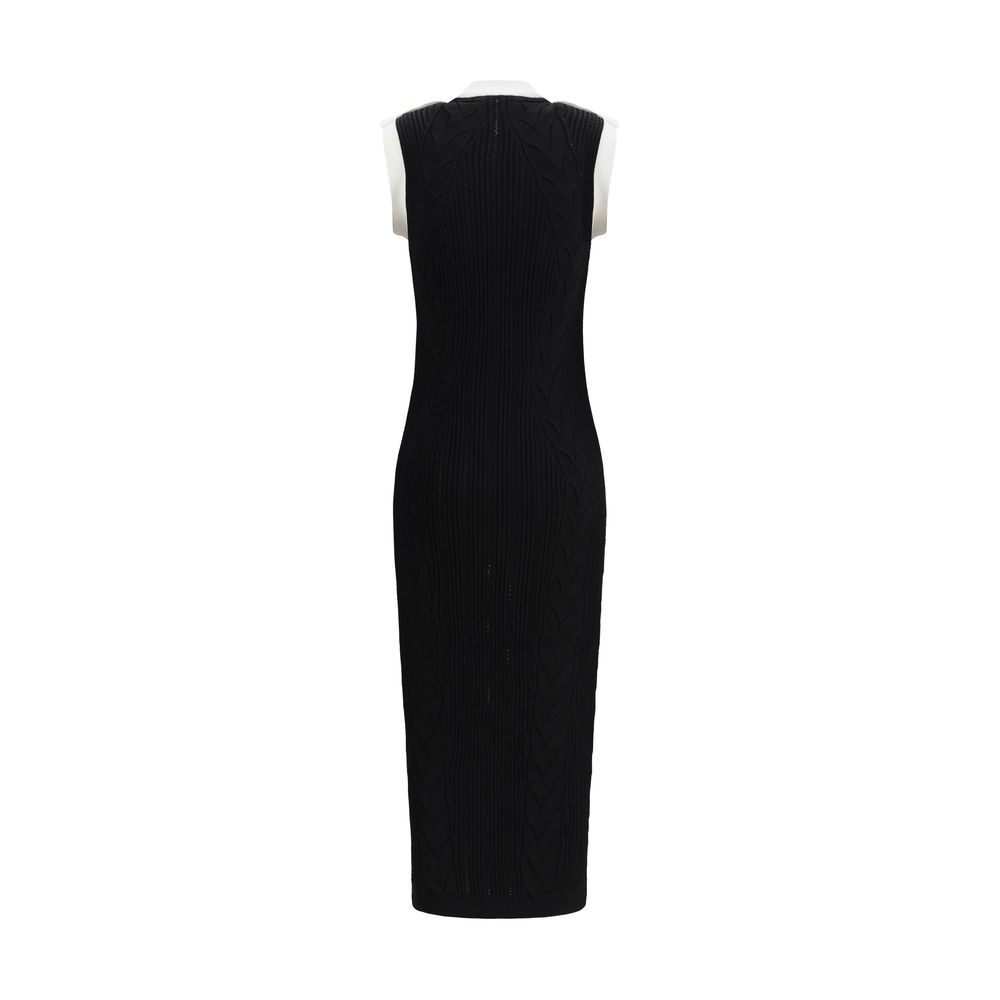 Robe longue Balmain torsadée noire