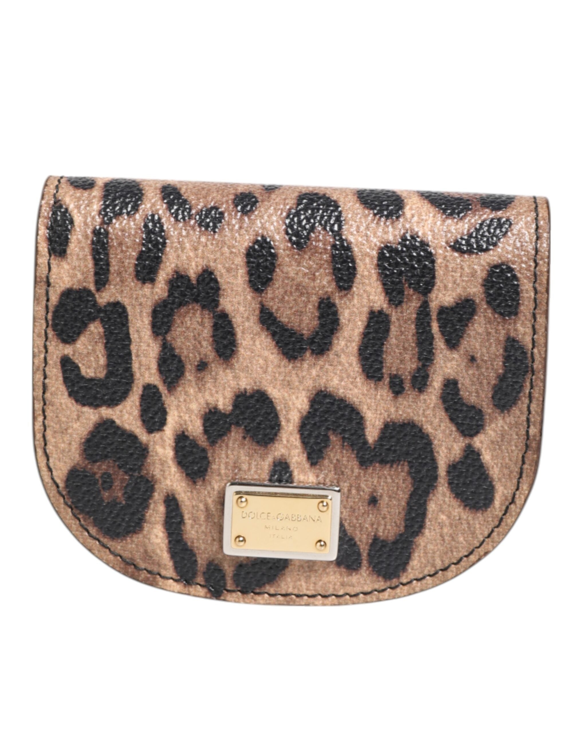 Porte-monnaie Dolce & Gabbana léopard marron