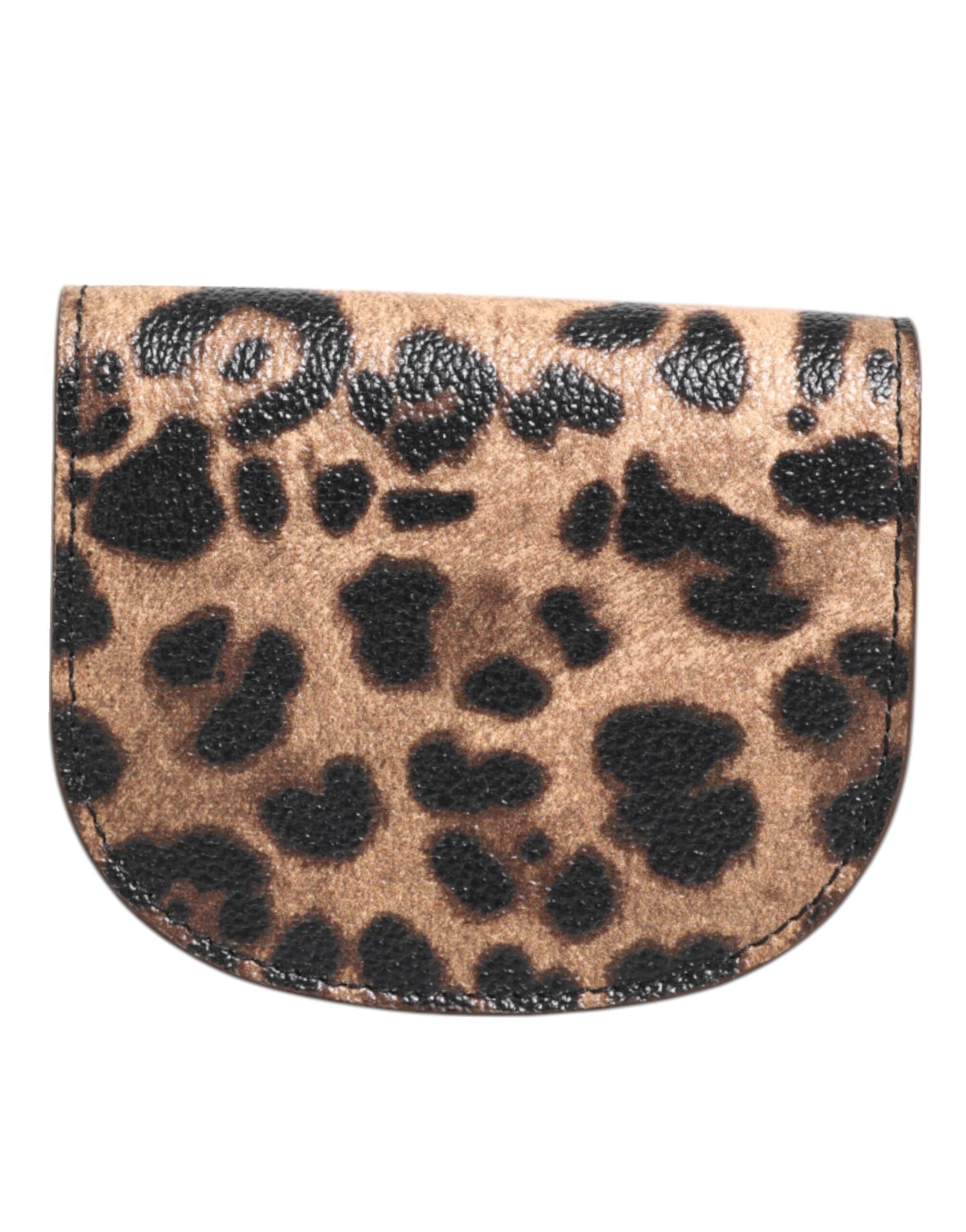 Porte-monnaie Dolce & Gabbana léopard marron