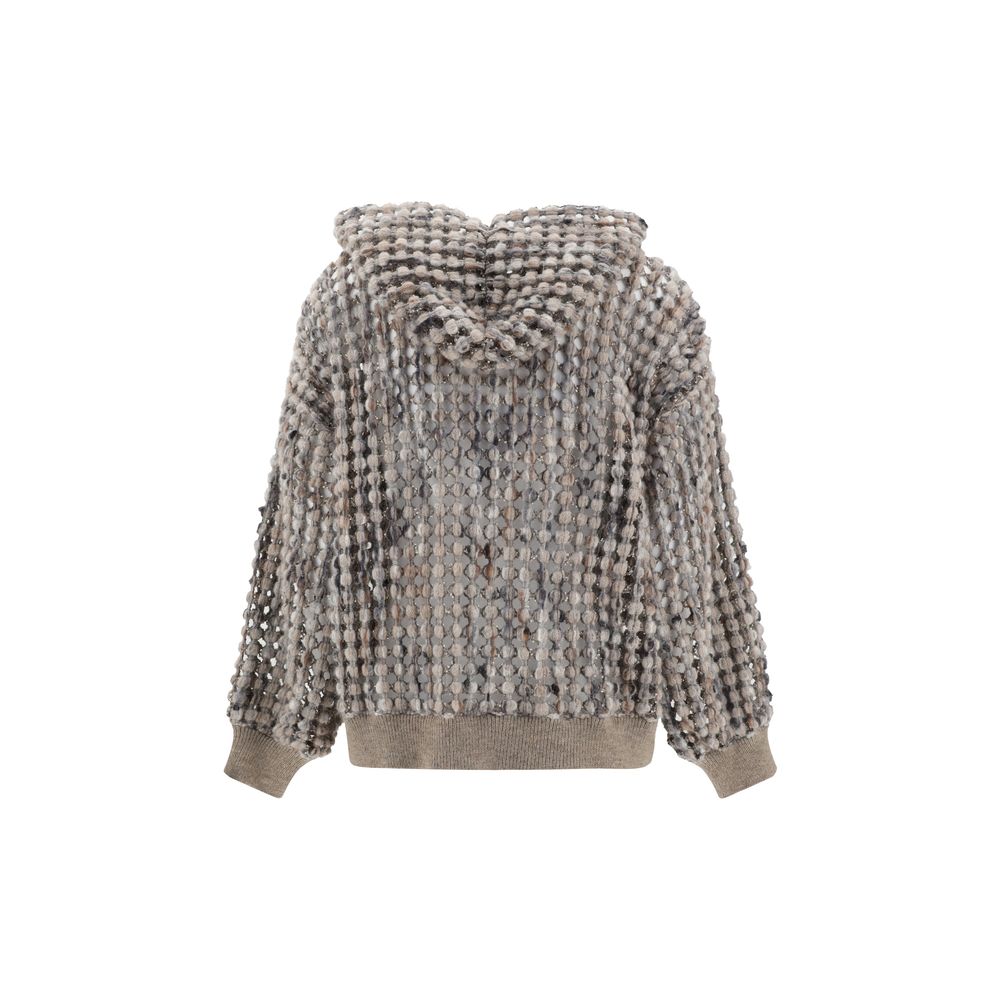 Cardigan Brunello Cucinelli perforé gris