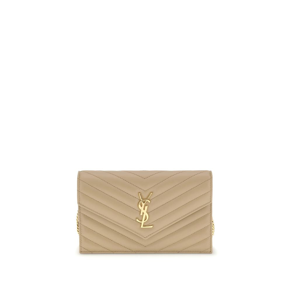Portefeuille Saint Laurent à bandoulière noir