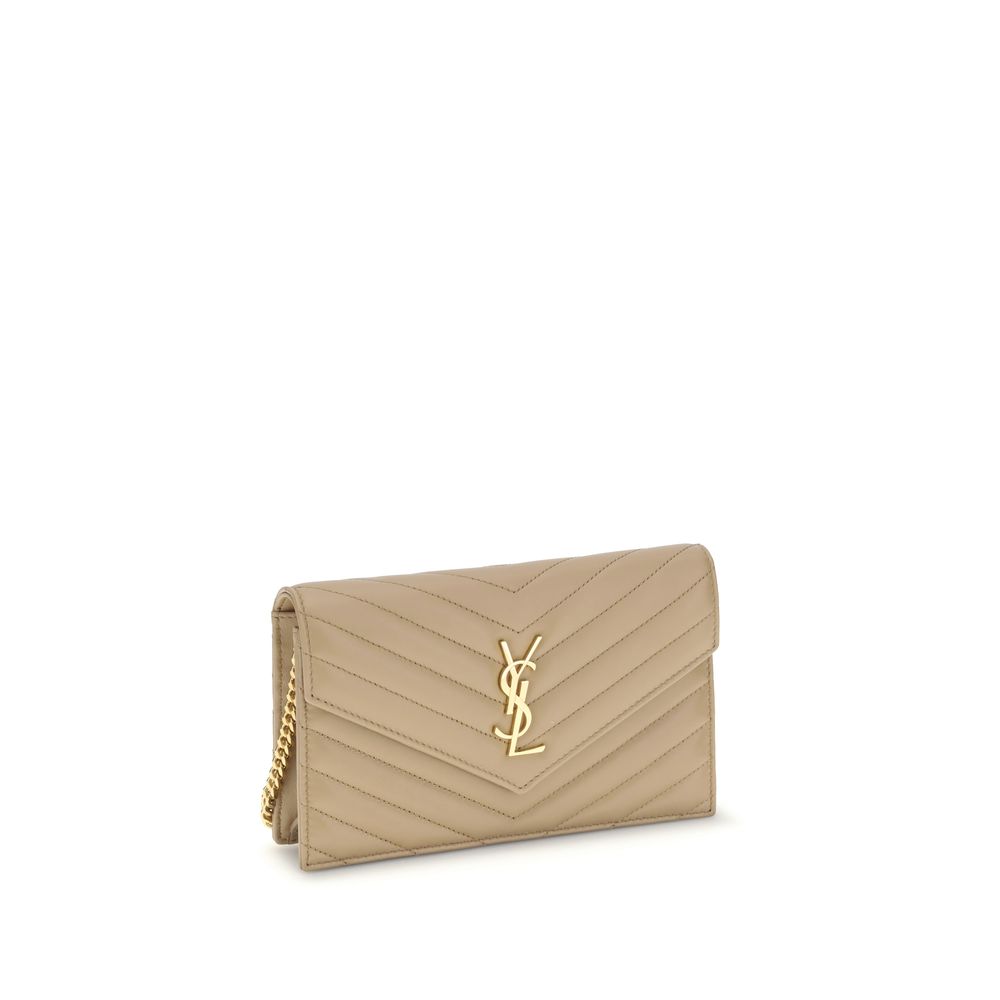 Portefeuille Saint Laurent à bandoulière noir