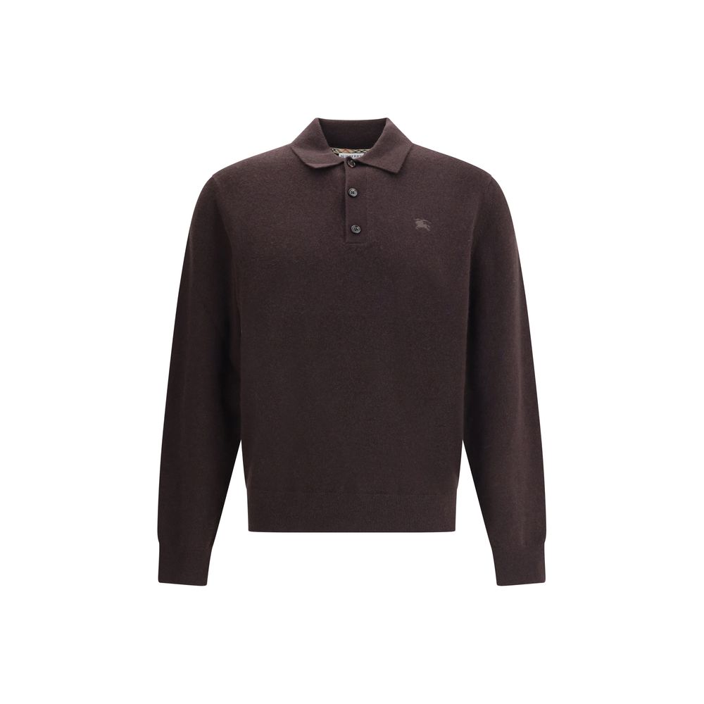 Pull Burberry polo à manches longues beige