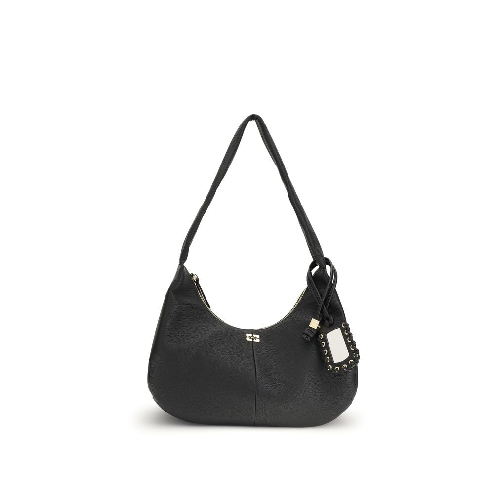 Sac hobo Ganni cuir noir