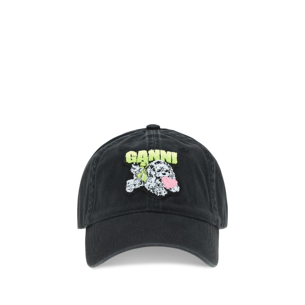 Casquette ganni Puppy imprimée multicolore