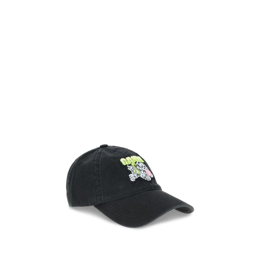 Casquette ganni Puppy imprimée multicolore