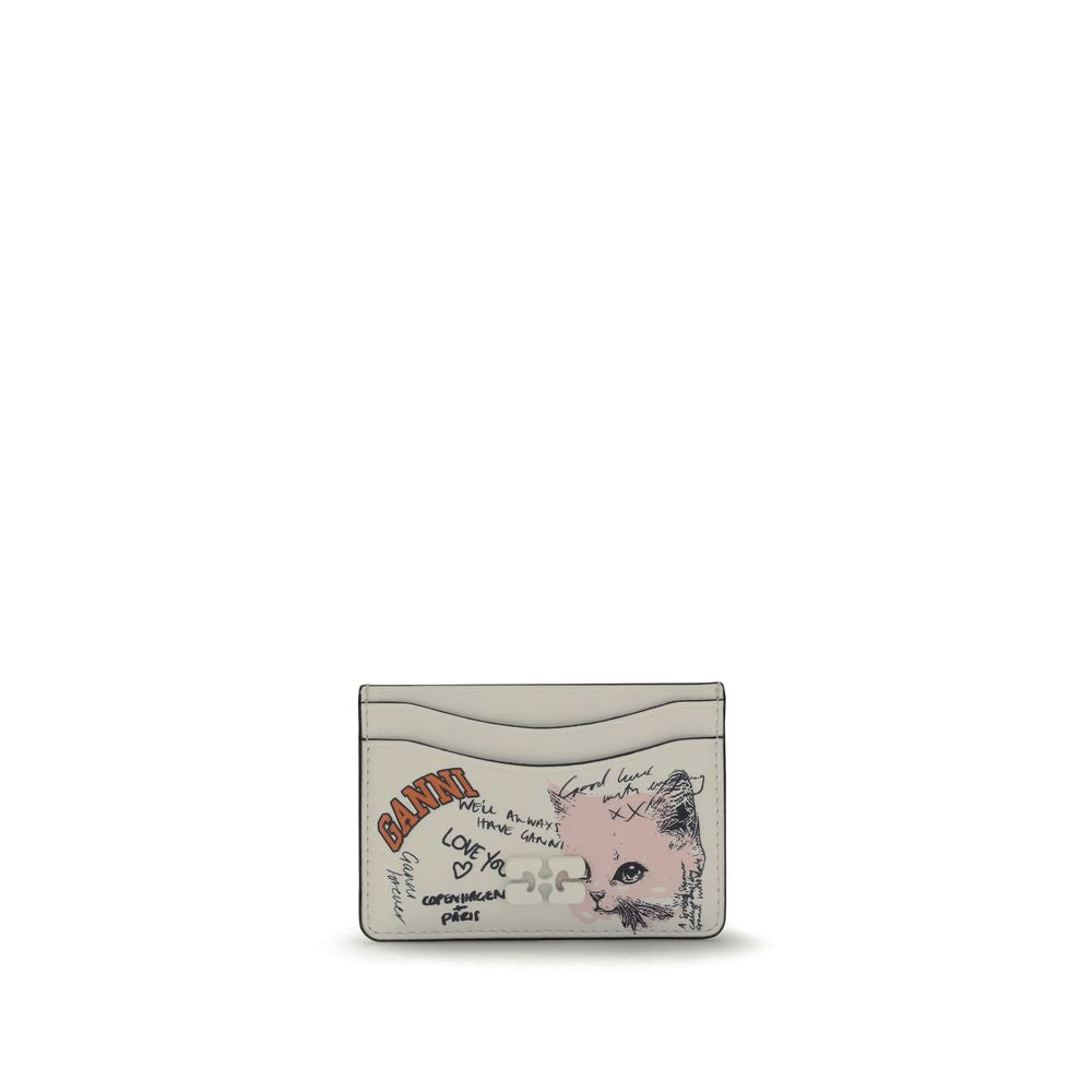 Porte-cartes Ganni Kitty léopard