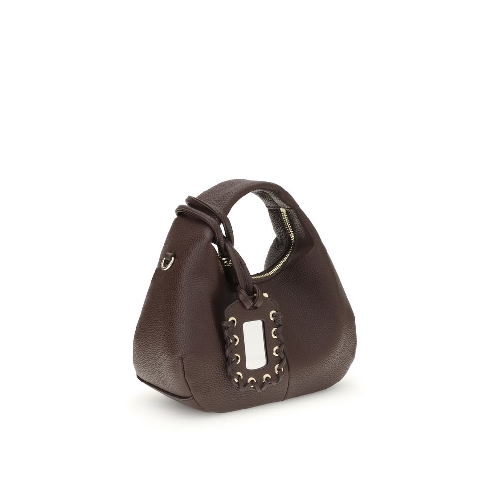 Mini sac Hobo grained noir