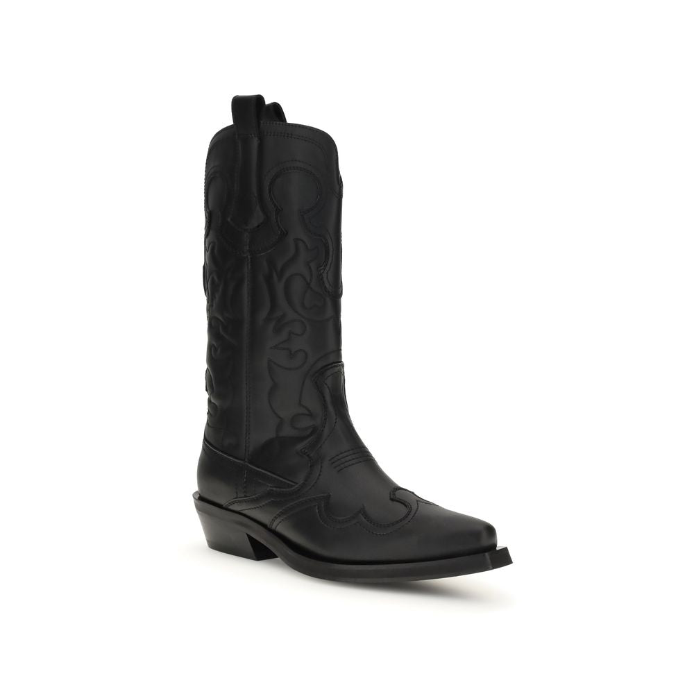 Bottines Ganni Western noires