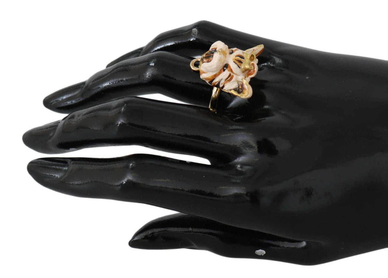 Bague Dolce & Gabbana tête de chien dorée