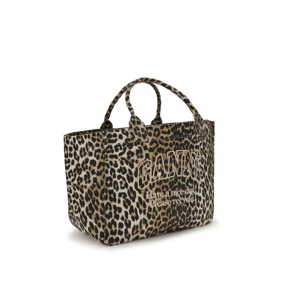 Tote bag Ganni XXL léopard