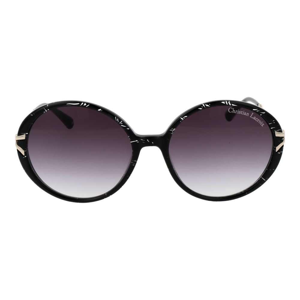 Lunettes de soleil noires à verres violets