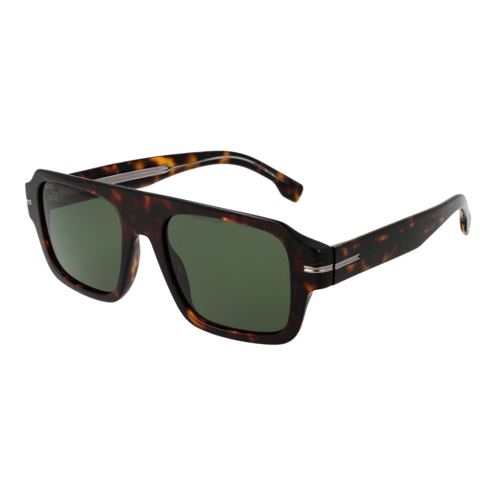 Lunettes de soleil marron rectangulaires vertes