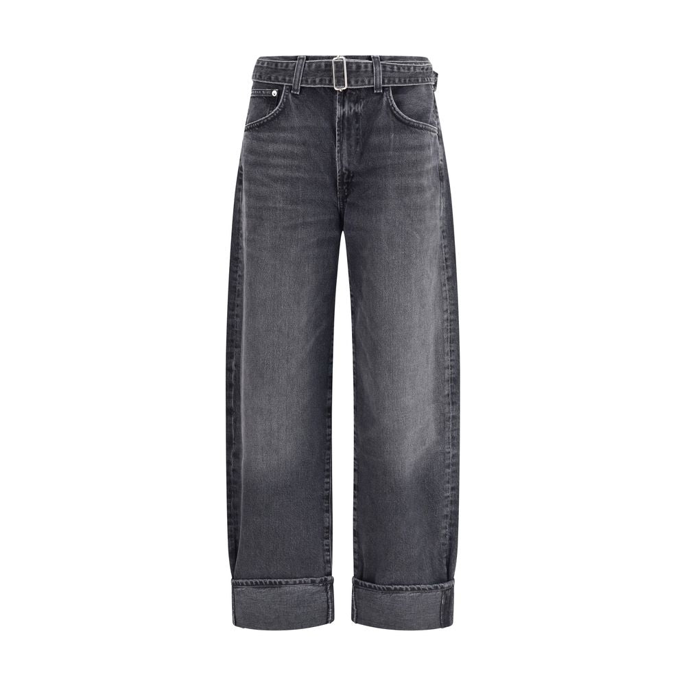 Jeans Agolde Cuffed Taper bleu