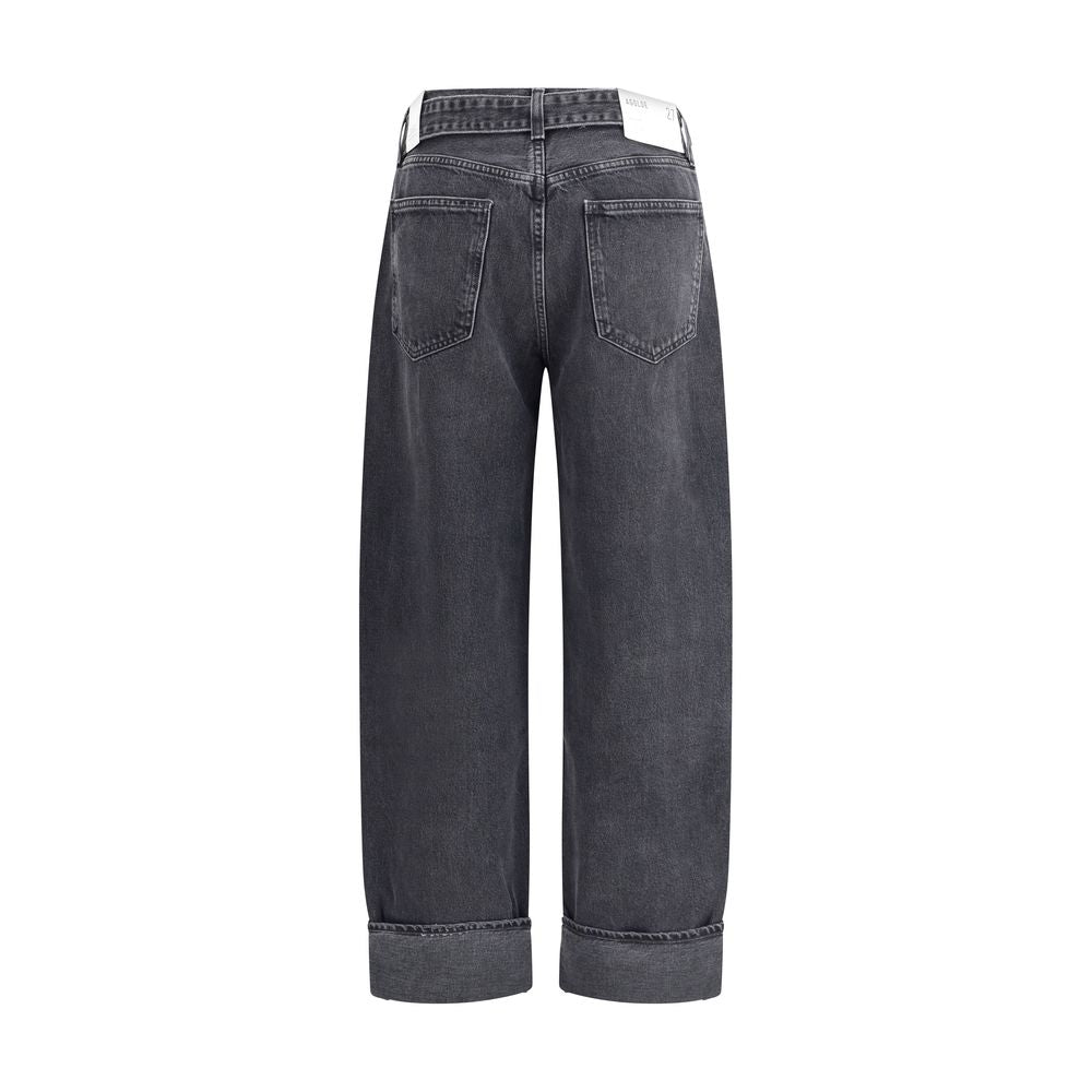 Jeans Agolde Cuffed Taper bleu