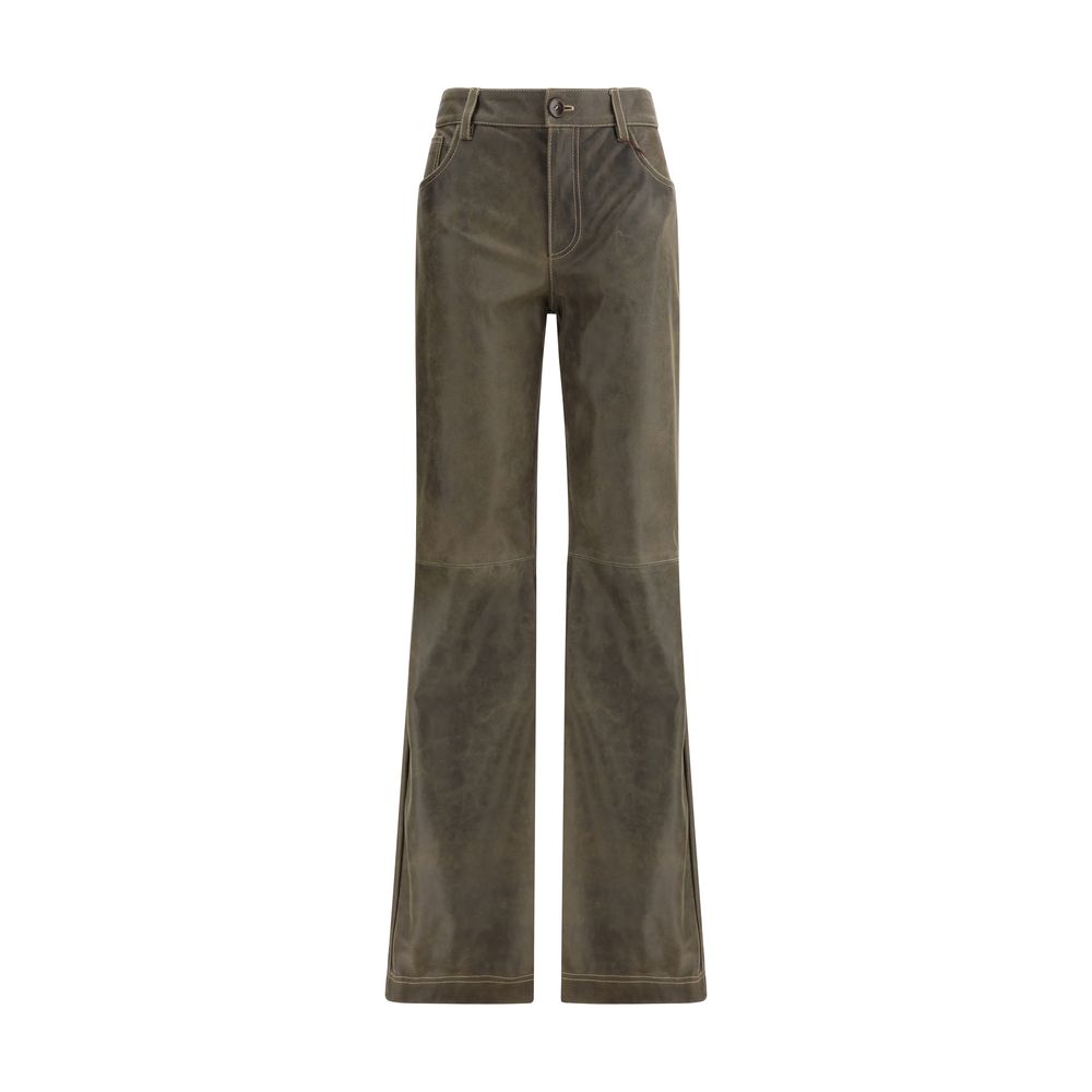 Pantalon Etro en cuir noir