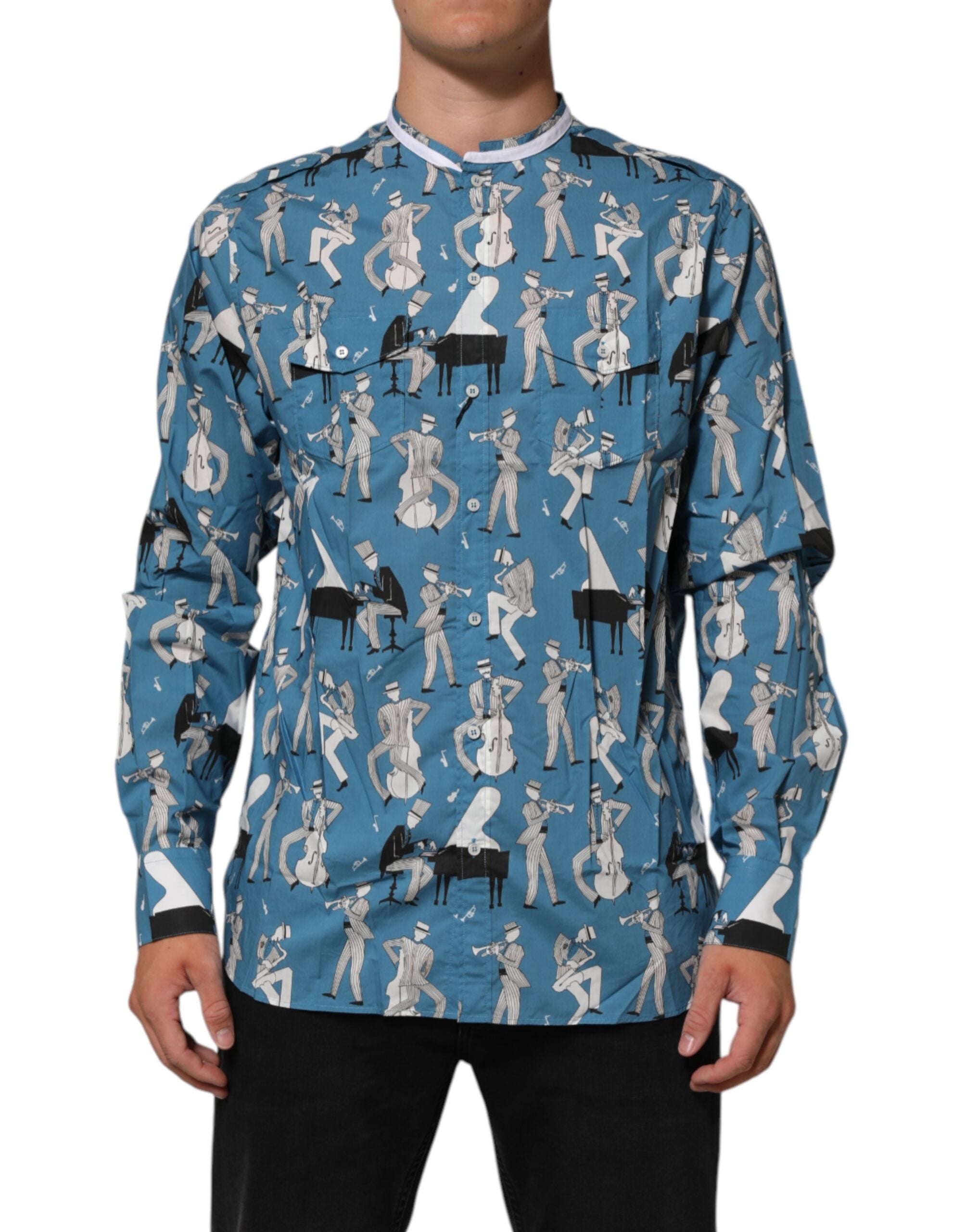 Chemise Dolce & Gabbana à motifs bleue