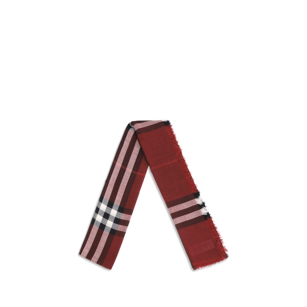 Écharpe Burberry Check Oxblood et Post Red