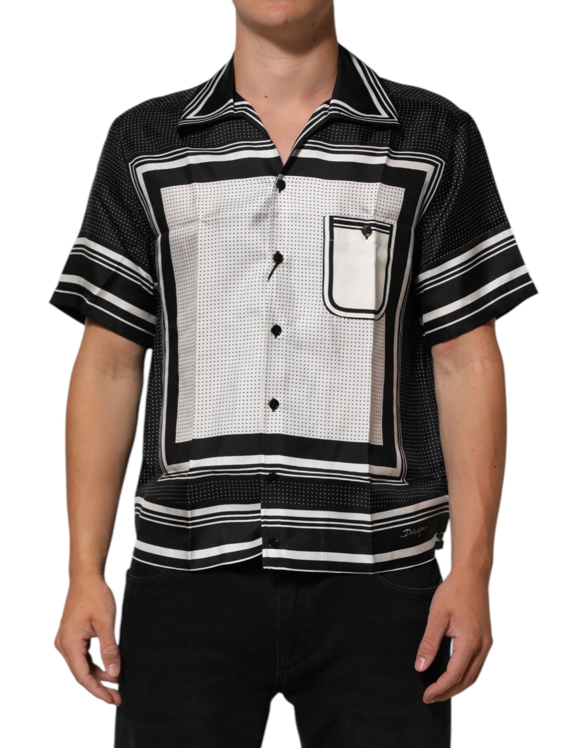 Polo Dolce & Gabbana à rayures noires et blanches