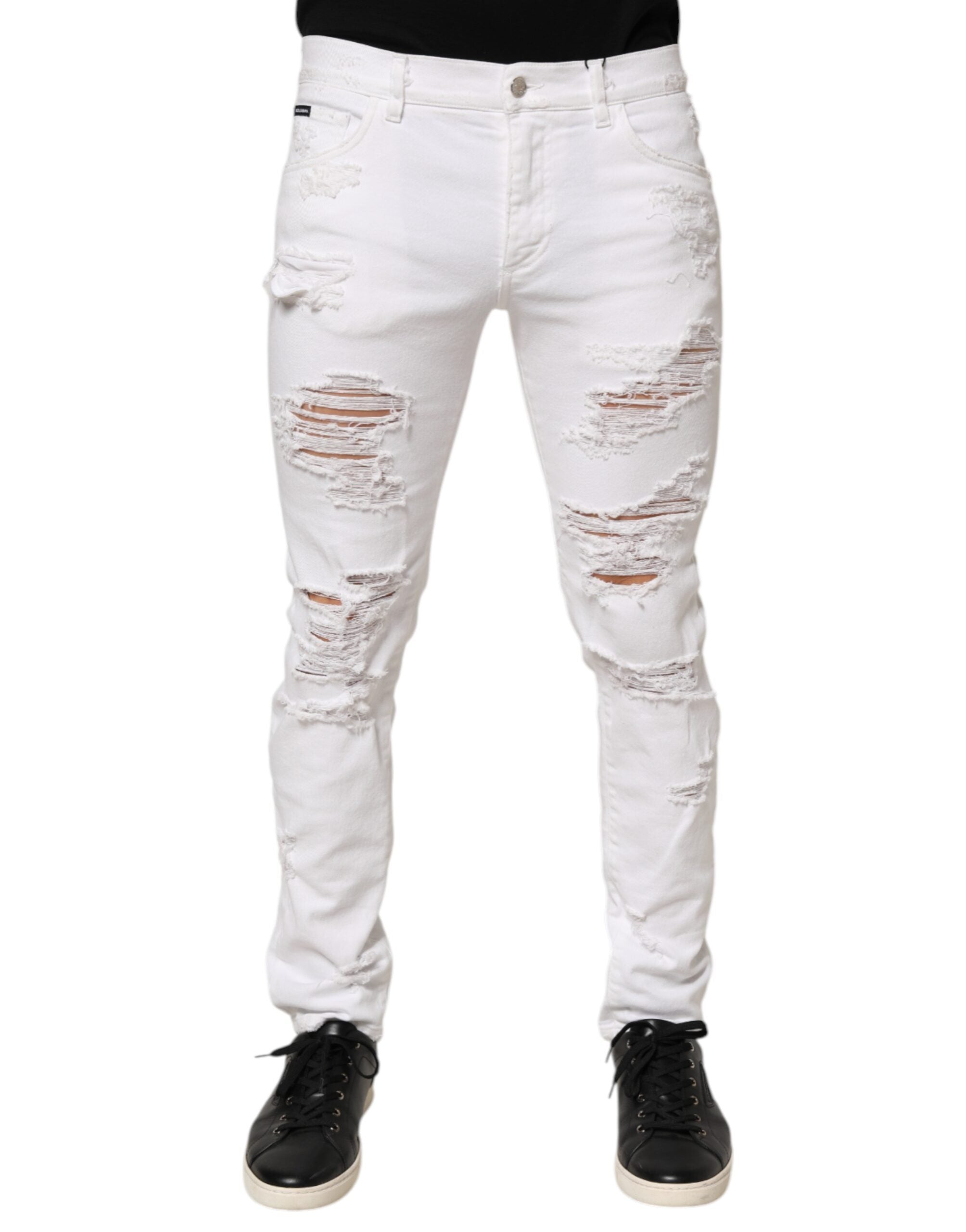 Pantalon Dolce & Gabbana distordu blanc
