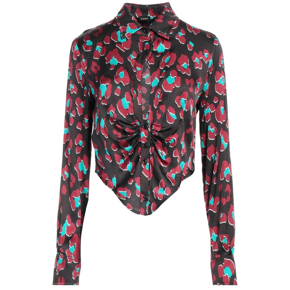 Chemisier Pinko à imprimé abstrait noir