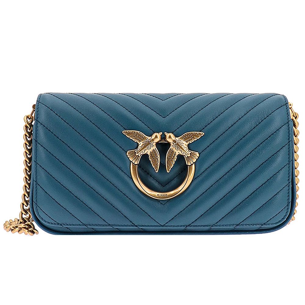 Sac bandoulière Pinko matelassé bleu