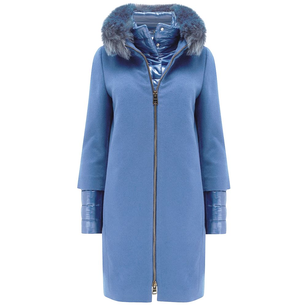 Manteau Herno avec fourrure bleue