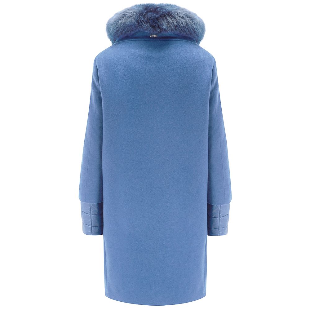 Manteau Herno avec fourrure bleue