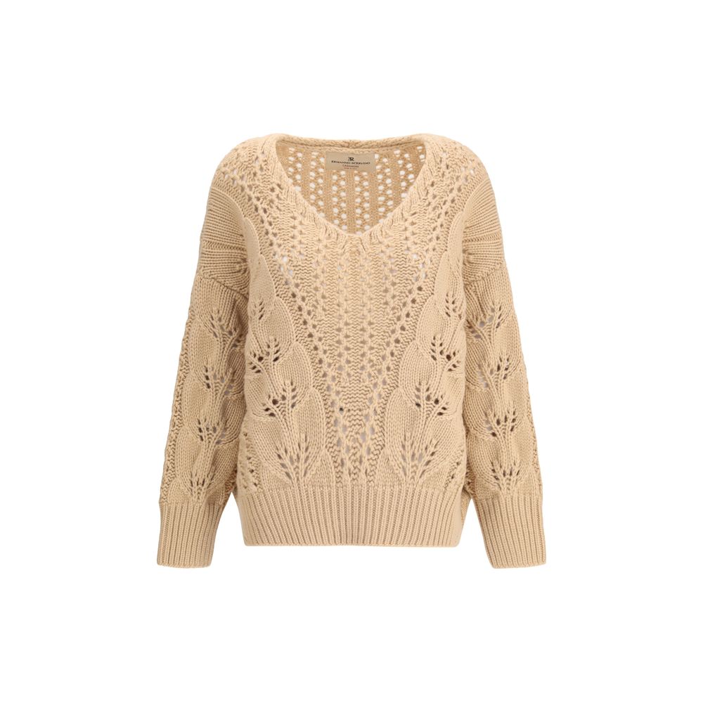 Pull Ermanno Scervino perforé beige