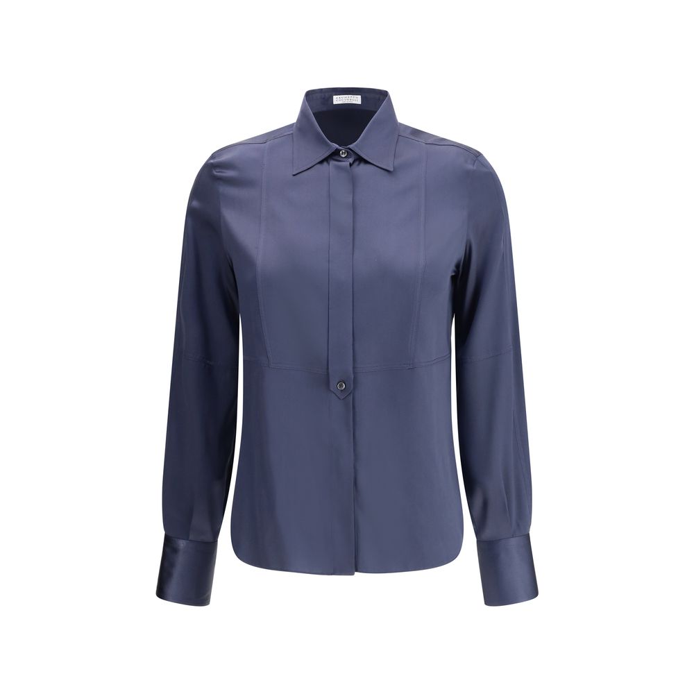 Chemise Brunello Cucinelli en soie beige