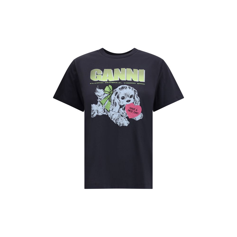 T-shirt Ganni Puppy blanc
