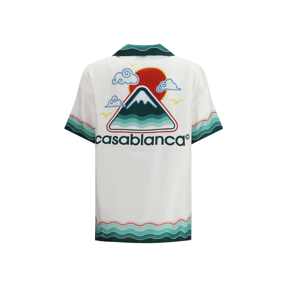 Chemise Montagne Ondulée à col cubain multicolore