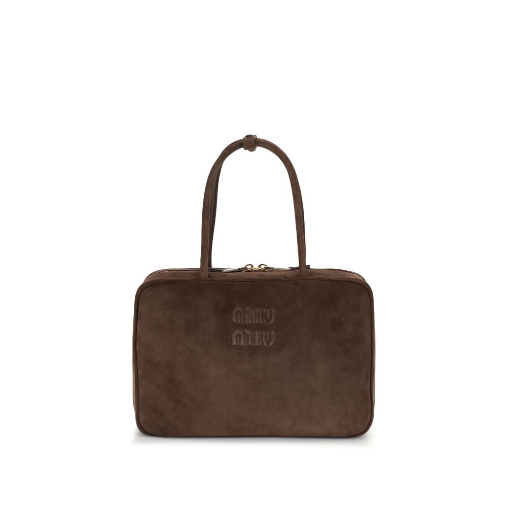 Sac à main Miu Miu en cuir taupe