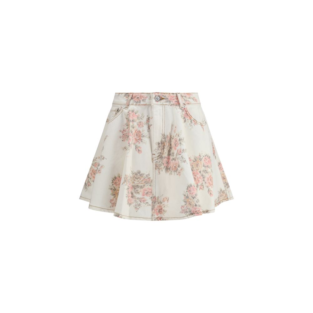 Jupe en denim Ganni imprimé floral multicolore