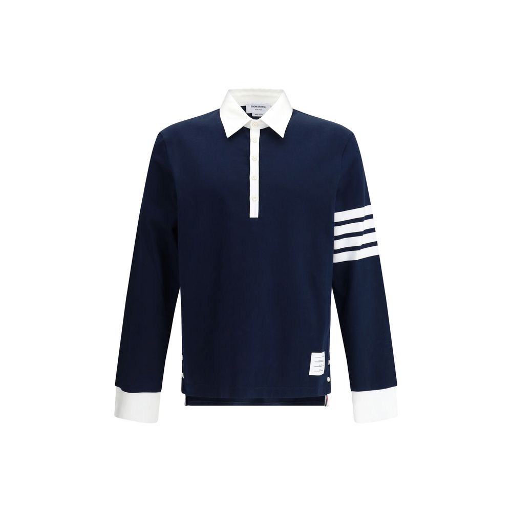 Polo Thom Browne à col blanc navy