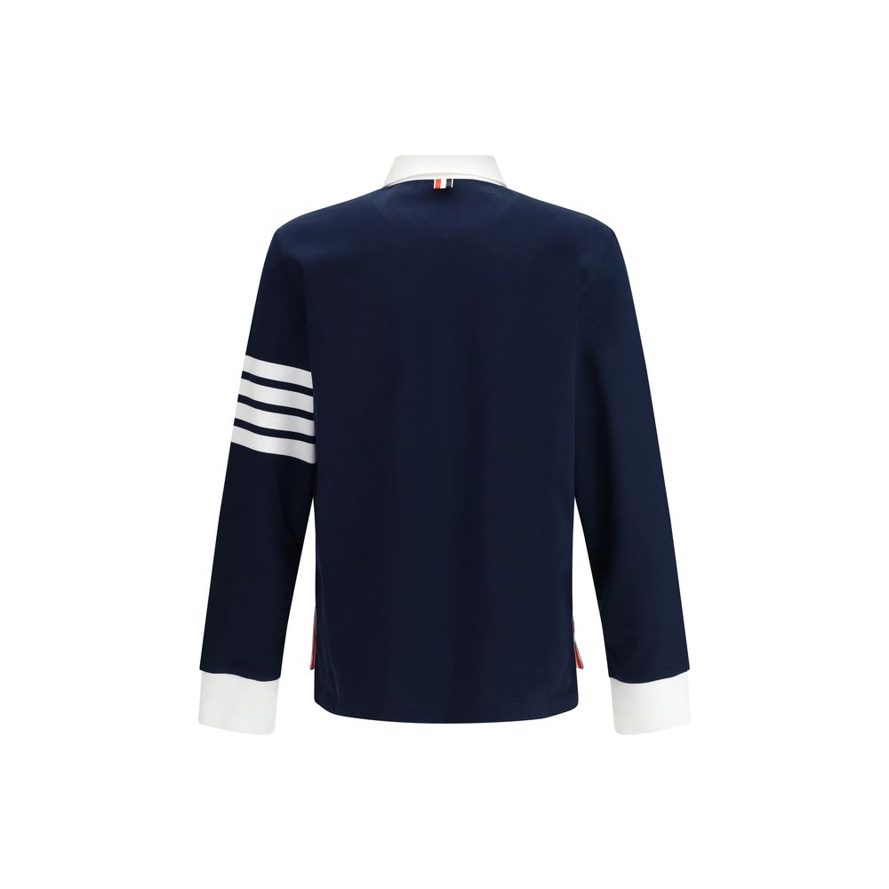 Polo Thom Browne à col blanc navy