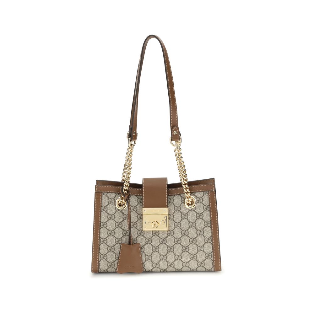 Sac tote Gucci Padlock en cuir marron