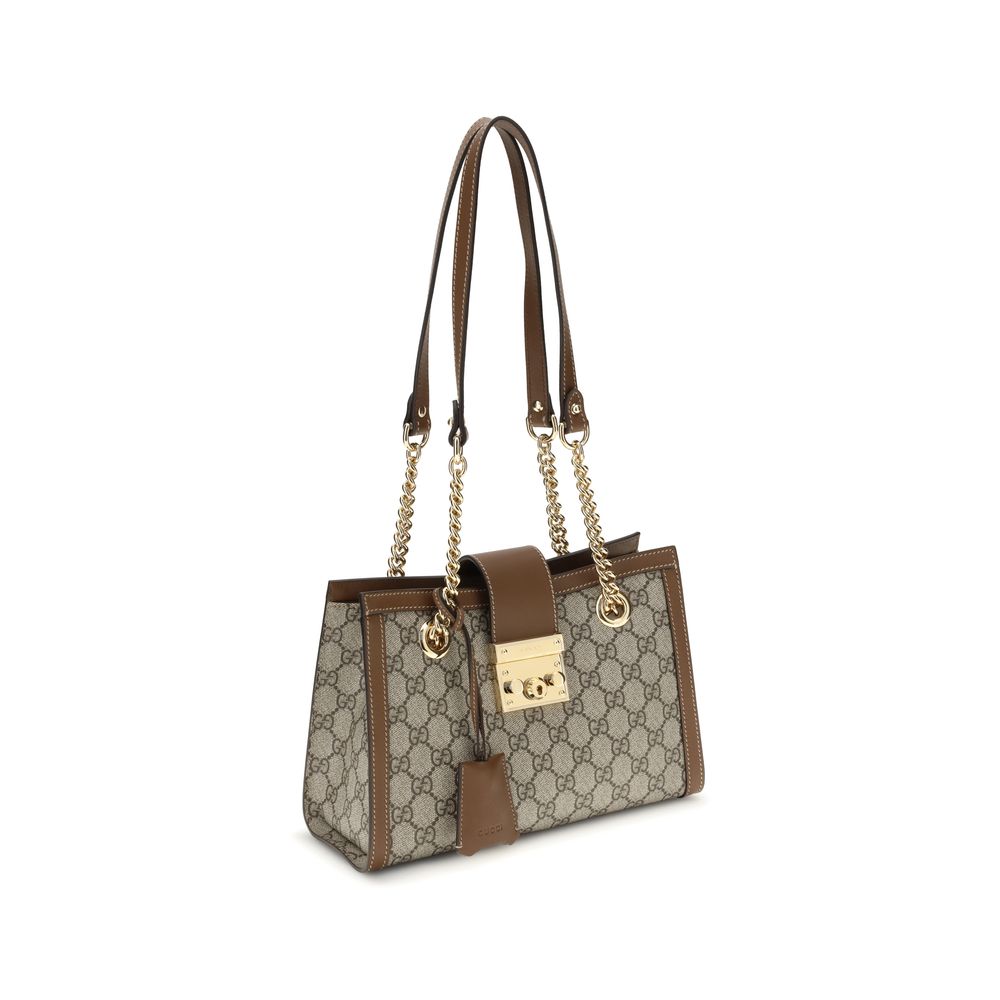 Sac tote Gucci Padlock en cuir marron