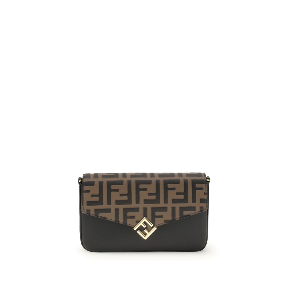 Portefeuille Fendi FF Diamonds marron