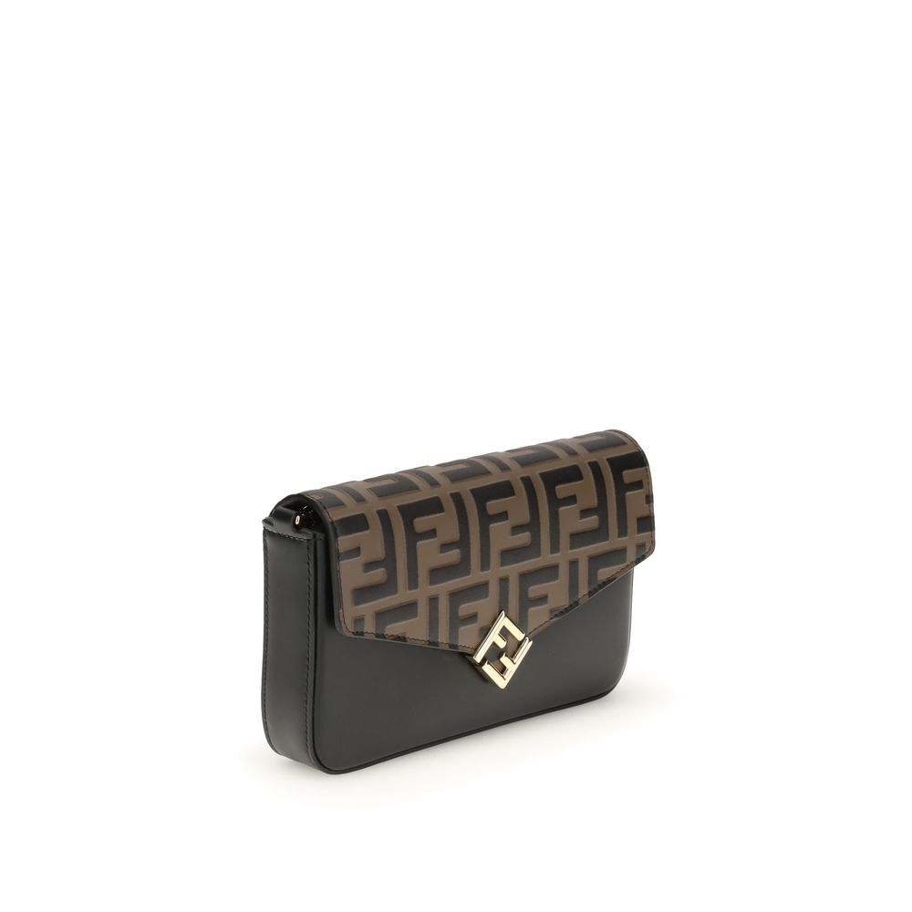 Portefeuille Fendi FF Diamonds marron