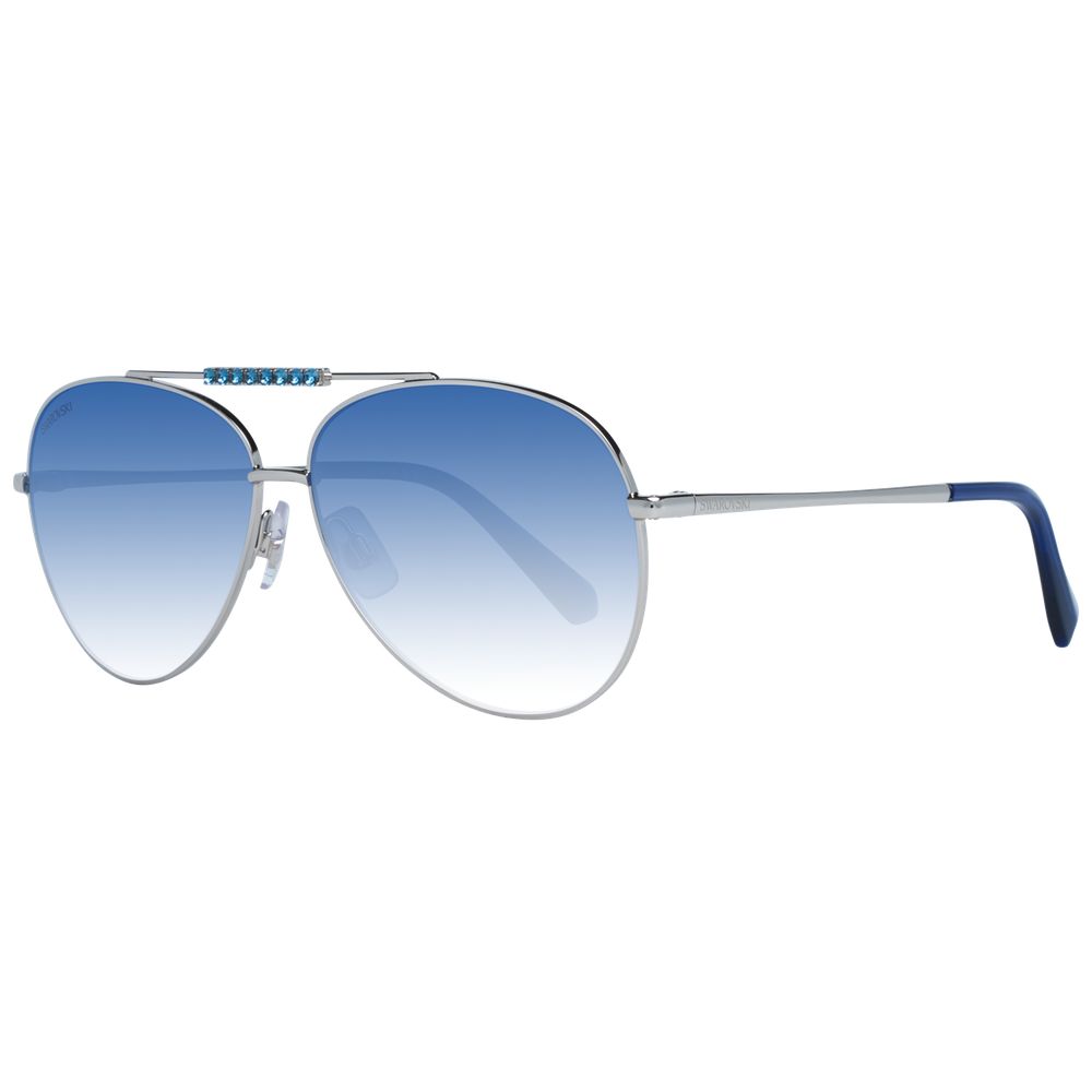 Lunettes de soleil argentées à monture pleine
