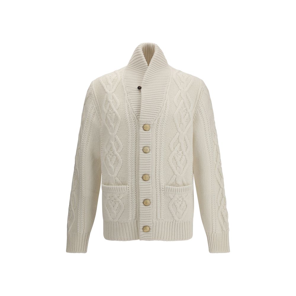 Cardigan Brunello Cucinelli à câble beige