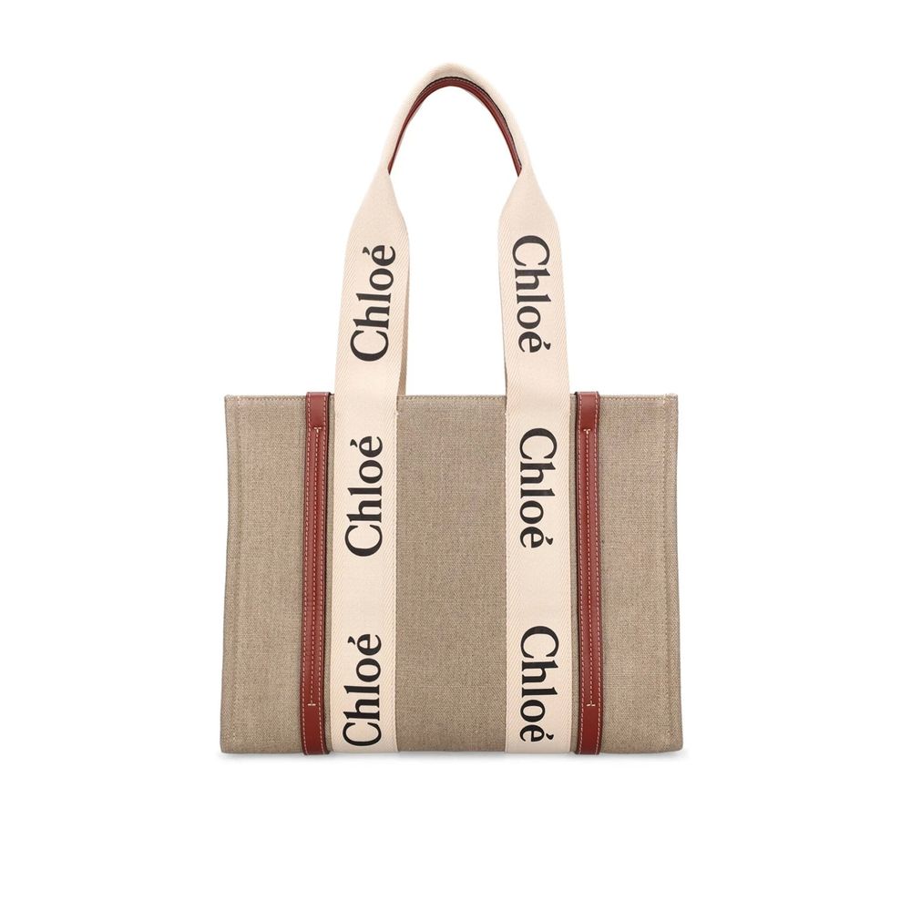 Tote bag Chloé Woody beige