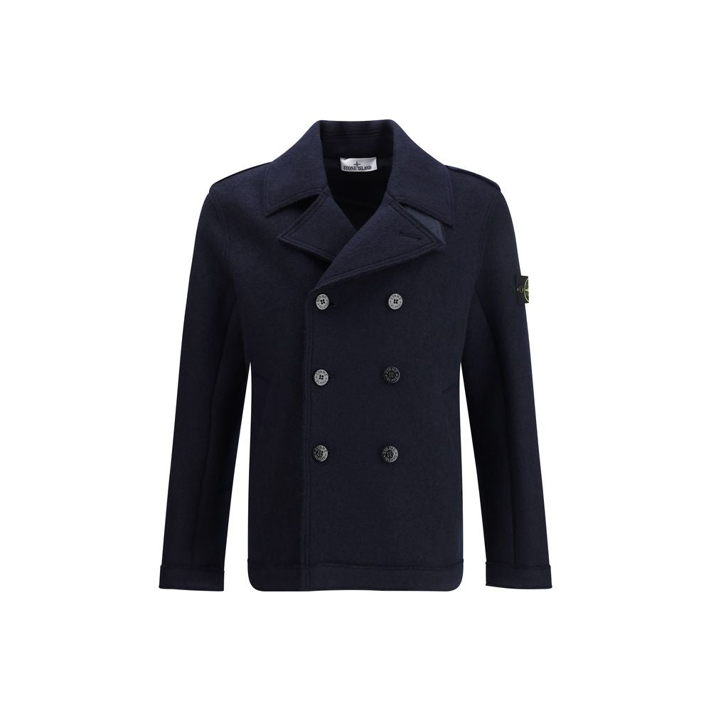 Manteau Stone Island en laine gris